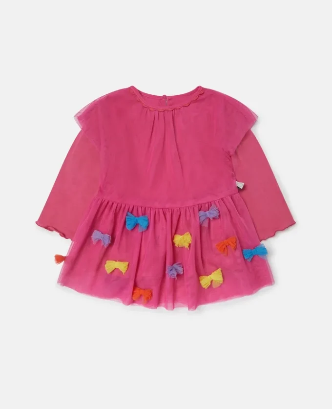 Robe à manches longues brodée d’un nœud Robe à manches longues brodée d’un nœud