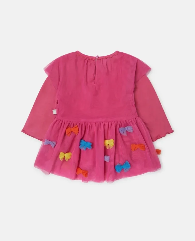 Robe à manches longues brodée d’un nœud Robe à manches longues brodée d’un nœud