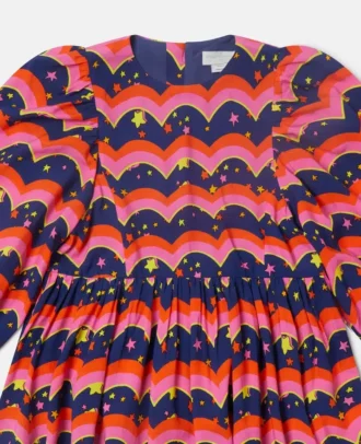 Robe à manches longues imprimée ondulée