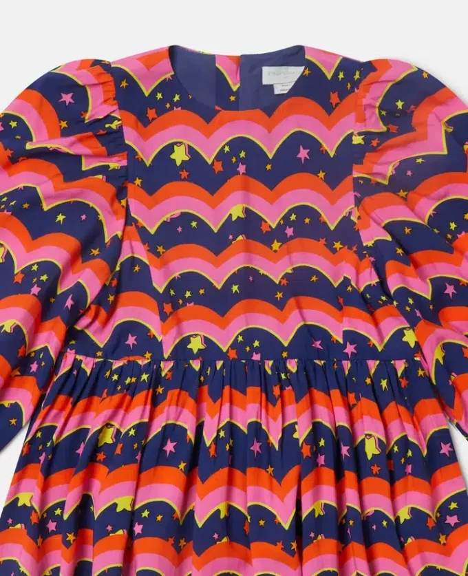 Robe à manches longues imprimée ondulée Robe à manches longues imprimée ondulée
