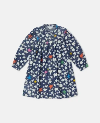 Robe à manches longues imprimée étoiles