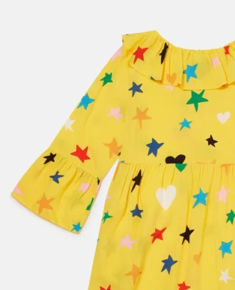 Robe à manches longues imprimée étoiles