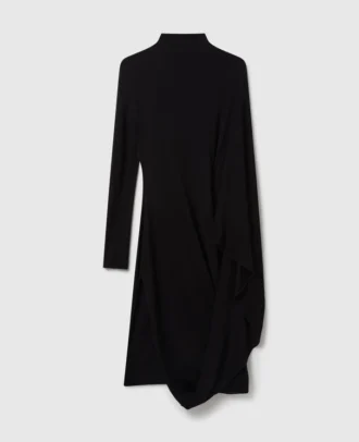 Robe midi asymétrique à cape