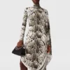 Robe midi drapée imprimé léopard nuage Robe midi drapée imprimé léopard nuage