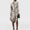 Robe midi drapée imprimé léopard nuage Robe midi drapée imprimé léopard nuage