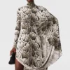 Robe midi drapée imprimé léopard nuage Robe midi drapée imprimé léopard nuage