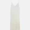 Robe midi à franges en maille ajourée Robe midi à franges en maille ajourée
