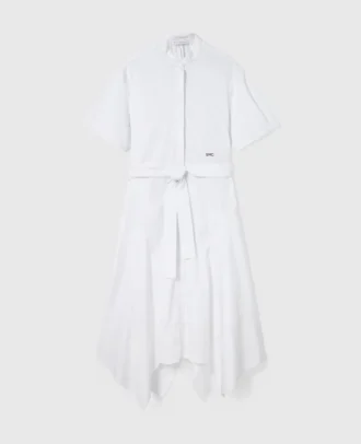 Robe midi à manches courtes et ceinture Robe midi à manches courtes et ceinture