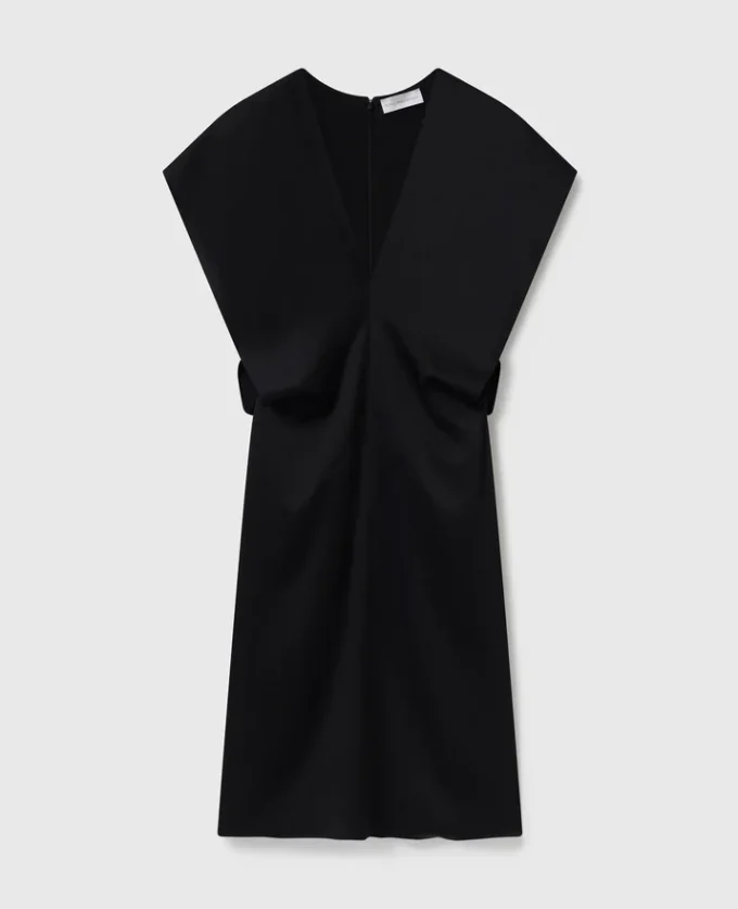 Robe midi à manches courtes et décolleté en V profond Robe midi à manches courtes et décolleté en V profond
