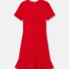 Robe midi à manches courtes et volants