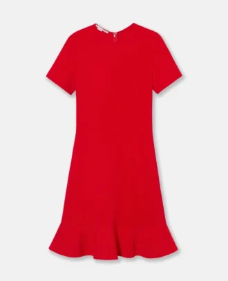 Robe midi à manches courtes et volants