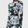 Robe midi à manches longues en maille florale Robe midi à manches longues en maille florale