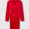 Robe midi à manches longues et col bénitier