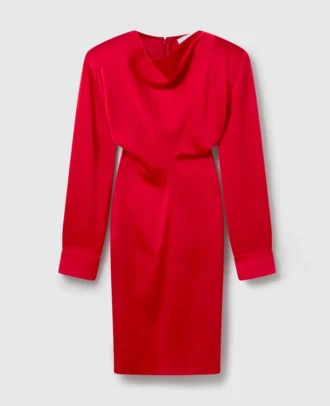 Robe midi à manches longues et col bénitier