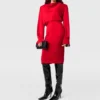 Robe midi à manches longues et col bénitier