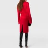 Robe midi à manches longues et col bénitier