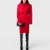 Robe midi à manches longues et col bénitier