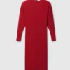 Robe midi à manches longues et épaulettes Robe midi à manches longues et épaulettes