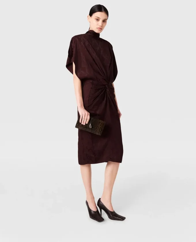 Robe midi à épaulettes et imprimé serpent Robe midi à épaulettes et imprimé serpent
