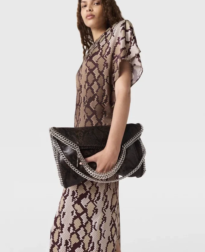 Robe midi à épaulettes imprimé serpent Robe midi à épaulettes imprimé serpent