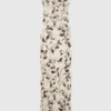Robe midi sans bretelles en maille imprimée cerises Robe midi sans bretelles en maille imprimée cerises