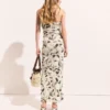 Robe midi sans bretelles en maille imprimée cerises Robe midi sans bretelles en maille imprimée cerises