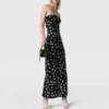 Robe midi sans bretelles en maille imprimée colombes Robe midi sans bretelles en maille imprimée colombes