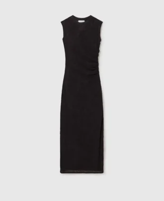 Robe midi sans manches à encolure ronde en dentelle