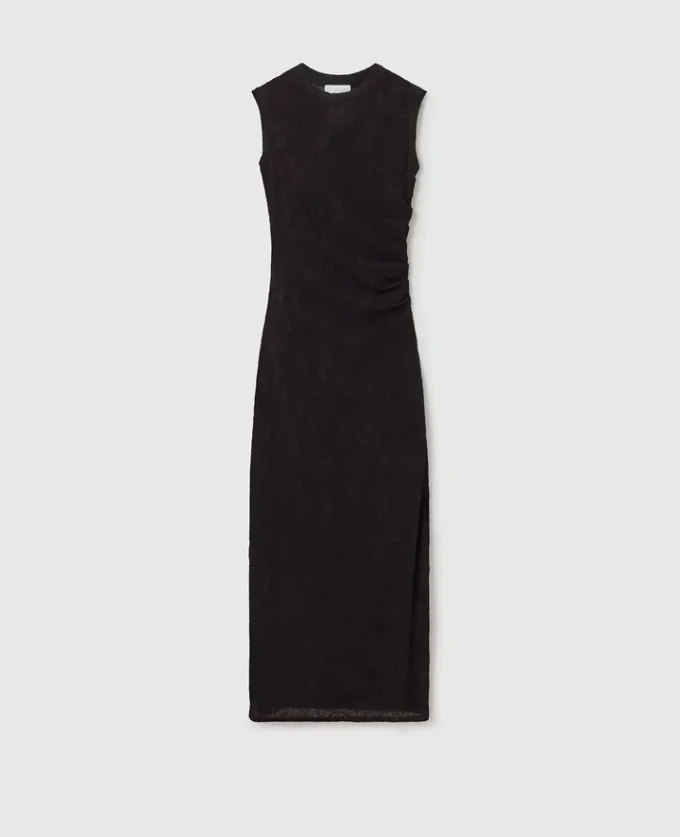 Robe midi sans manches à encolure ronde en dentelle Robe midi sans manches à encolure ronde en dentelle