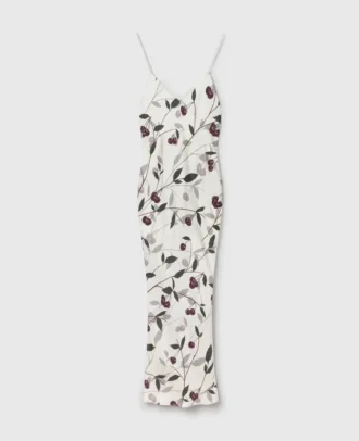 Robe midi sans manches à imprimé cerises