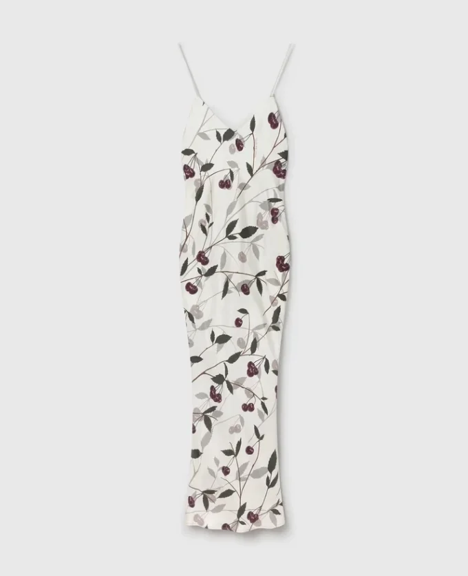 Robe midi sans manches à imprimé cerises Robe midi sans manches à imprimé cerises