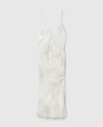 Robe midi sans manches à motif léopard Robe midi sans manches à motif léopard
