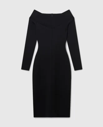 Robe midi transparente à manches longues en maille