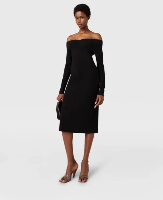 Robe midi transparente à manches longues en maille