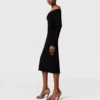 Robe midi transparente à manches longues en maille Robe midi transparente à manches longues en maille