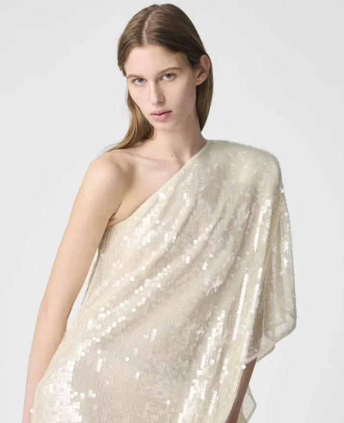 Robe à paillettes à une manche