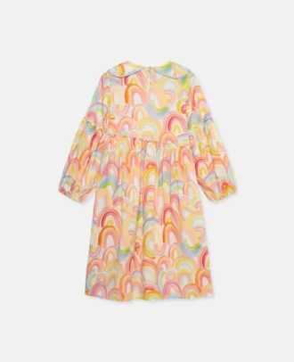 Robe patineuse à imprimé arc-en-ciel aquarelle