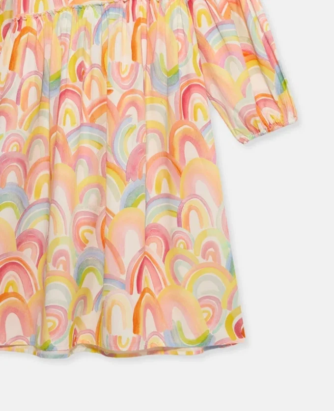 Robe patineuse à imprimé arc-en-ciel aquarelle