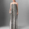 Robe plissée en velours métallisé Robe plissée en velours métallisé