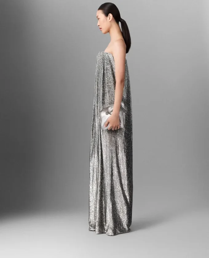 Robe plissée en velours métallisé Robe plissée en velours métallisé