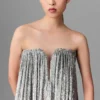 Robe plissée en velours métallisé Robe plissée en velours métallisé