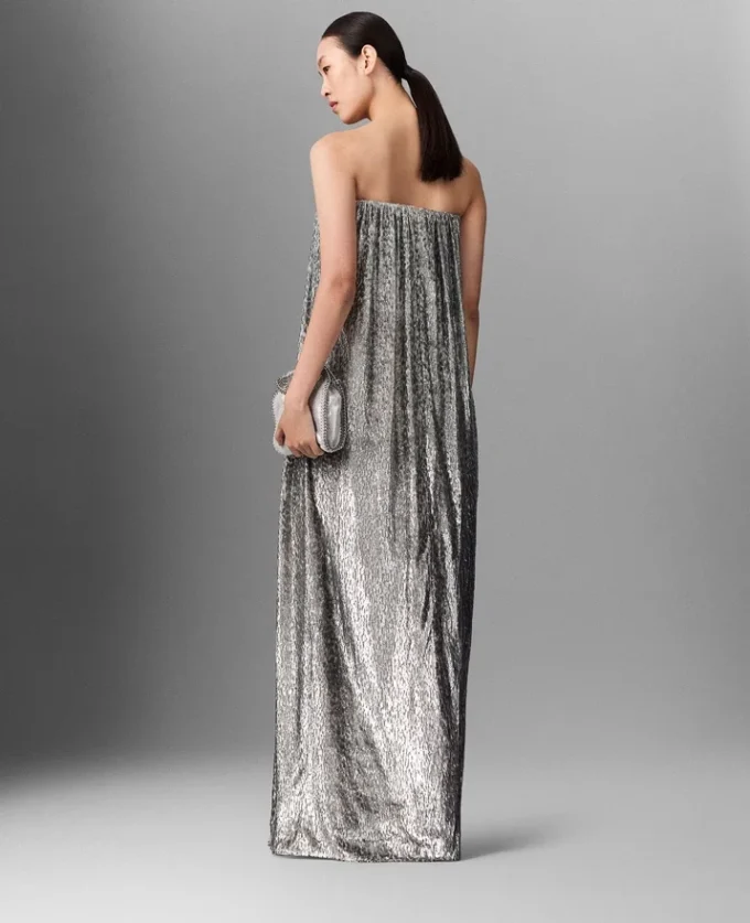 Robe plissée en velours métallisé Robe plissée en velours métallisé