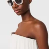 Robe plissée sans bretelles en mélange de soie Robe plissée sans bretelles en mélange de soie