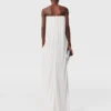 Robe plissée sans bretelles en mélange de soie Robe plissée sans bretelles en mélange de soie