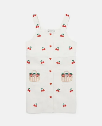 Robe sans manches brodée de cerises