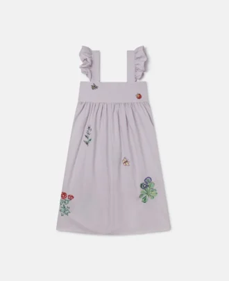 Robe sans manches brodée de fleurs