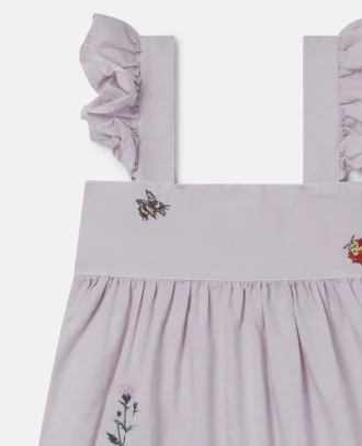 Robe sans manches brodée de fleurs