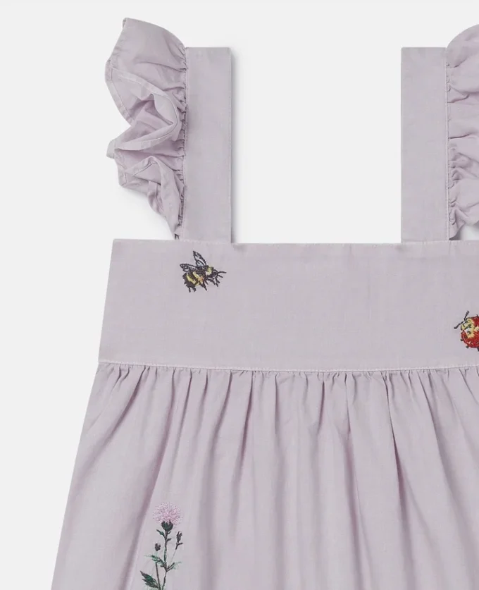 Robe sans manches brodée de fleurs