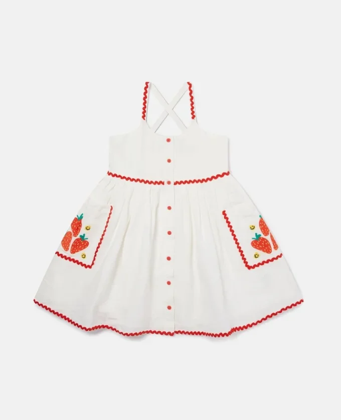 Robe sans manches brodée de fraises Robe sans manches brodée de fraises