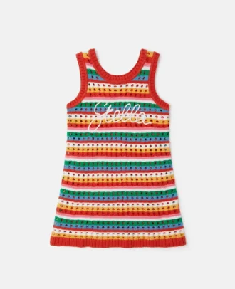 Robe sans manches en crochet brodée Stella